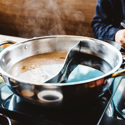 TOPBATHY Induction Wok Electric Hot Pot Induction Cooker Fondue Pot Shabu Hot Pot For Home Stainless Steel Insulated Hot Pot Electric Cooking Pots Rice Cooker Daily Use