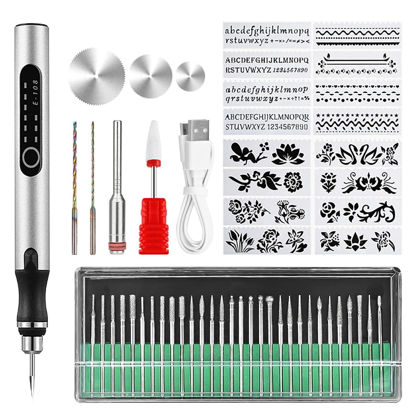 Electric engraving pen, micro engraving pen, multifunctional engraving device set, portable wireless engraving pen, wood engraving tool, DIY for jewelry engraving, wood engraving, glass engraving.