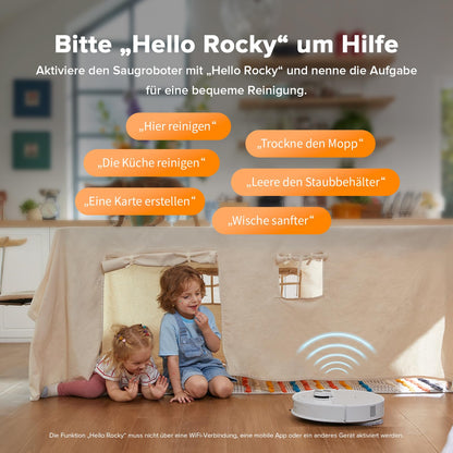 Roborock Qrevo Master robotic vacuum cleaner with mopping function & lift-up mop, FlexiArm design, HyperForce suction power of 10,000 Pa, includes 2 extra mops, robot vacuum cleaner set (White)