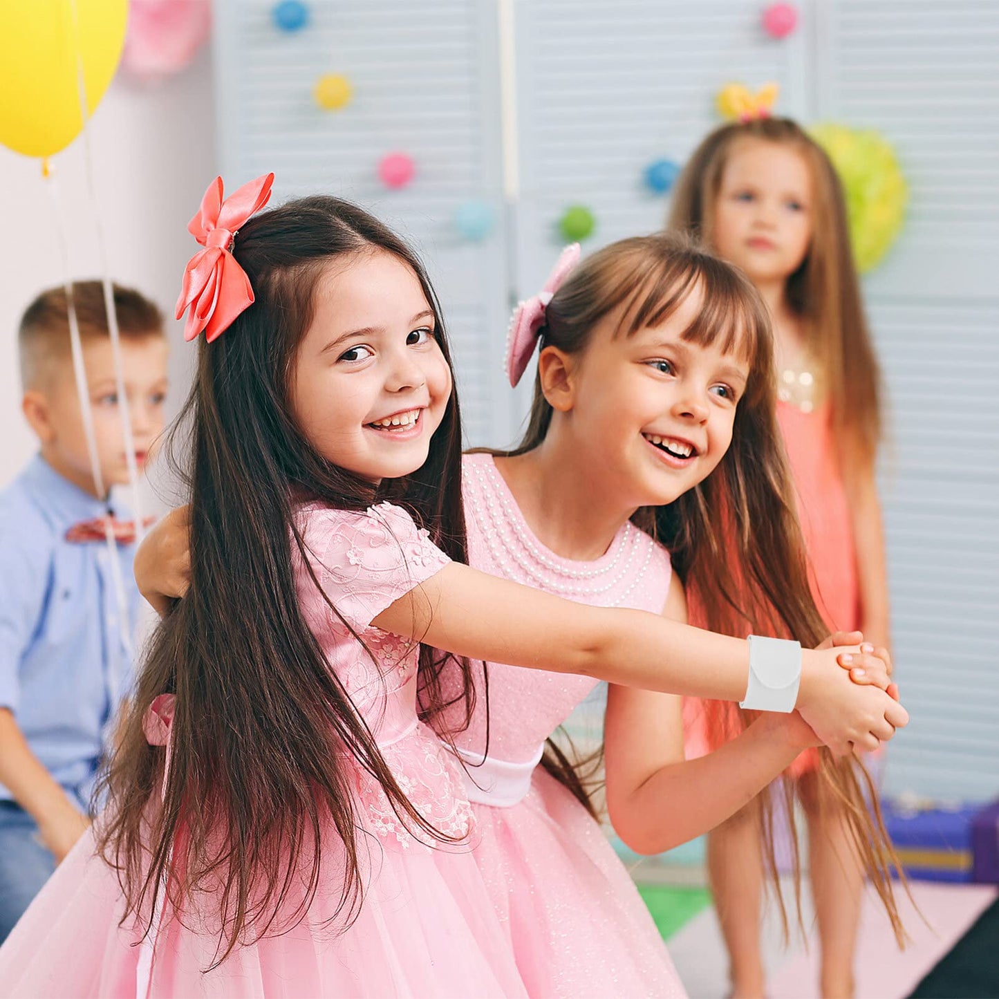 TOYANDONA 100pcs Slap Bracelets Painting for Girls Creative White Party Bracelets for Birthday Parties and Craft Activities