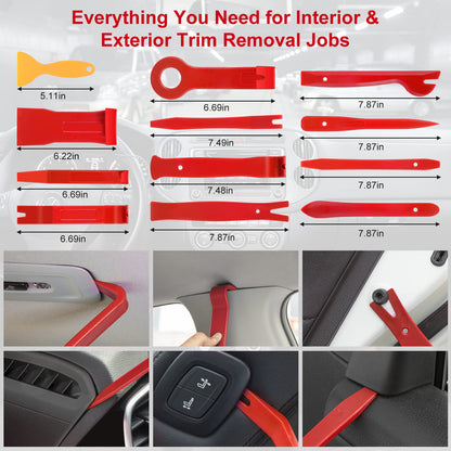 Eaukar Auto Disassembly Tools, 330 Pcs Vehicle Disassembly Trim Removal Wedges Interior Panel Levers, Automotive Tool, Car Panel Removal Tool Car Door Door Panel (Red)