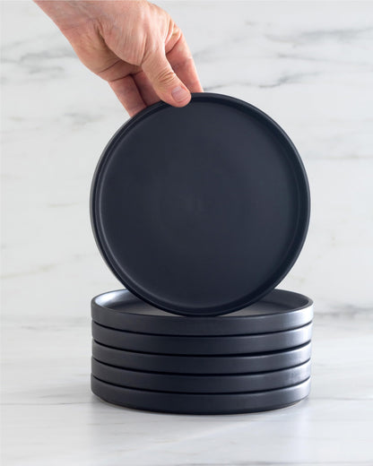 Stoneware dinnerware set for 4 people Manhattan 16 pieces. AWARD WINNER, Cool Urban Stoneware Dinner Set, Bowl and Plate Set, Tableware for 4 people, Pure Living dinner sets in matte black.