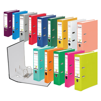Original Falcons 5-pack PP color plastic folders. Made in Germany. 5 cm narrow DIN A4 grey Vegan ring binder file folder office folder plastic folder slot folder