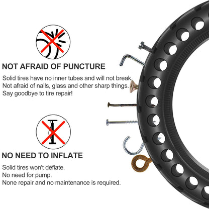 BANGTING 8.5 Inch E Scooter Solid Tire, 8 1/2 x2 Solid Rubber Tire, 50/75-6.1 Replacement Tire for Xiaomi Pro 2 / M365 / M365 Pro / 1S / 3/3 Lite / Essential and all models, (2 PCS)