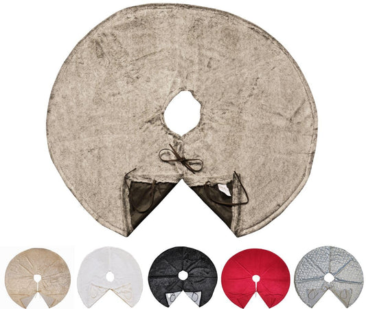 JACK Cozy Christmas Tree Skirt Round Ø 120cm, Tree Skirt Christmas Tree Base, Color: Taupe