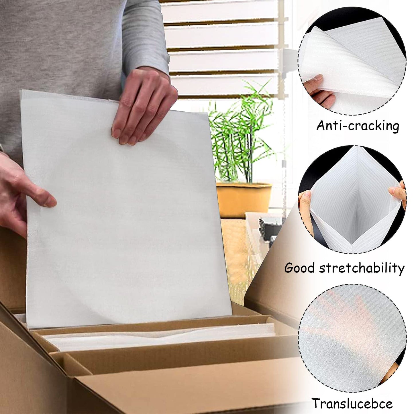 Packaging materials 100pcs Bubble wrap Moving boxes Foam packaging Moving supplies Foam sheets for moving Dish storage (30cm*30cm)