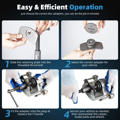 FreeTec 24 piece Universal Brake Caliper Piston Reset Tool Set Brake Caliper Piston Wind Back Tool Kit Brake Repair Tool Brake Pistons