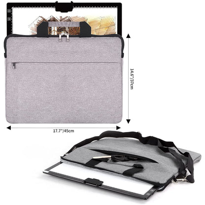 A3 light table with bag, wirelessly battery-operated light box. 3 colors dimmable and 6 brightness levels light board for tracing, rechargeable light pad for diamond painting, sketching.