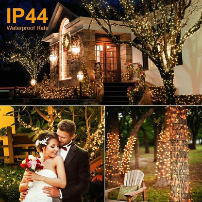 Avoalre 2000 LEDs String Lights 50M Christmas Lights Outdoor with EU Plug 8 Modes Waterproof Cluster String Lights for Christmas Garden Party Birthday Wedding, Warm White