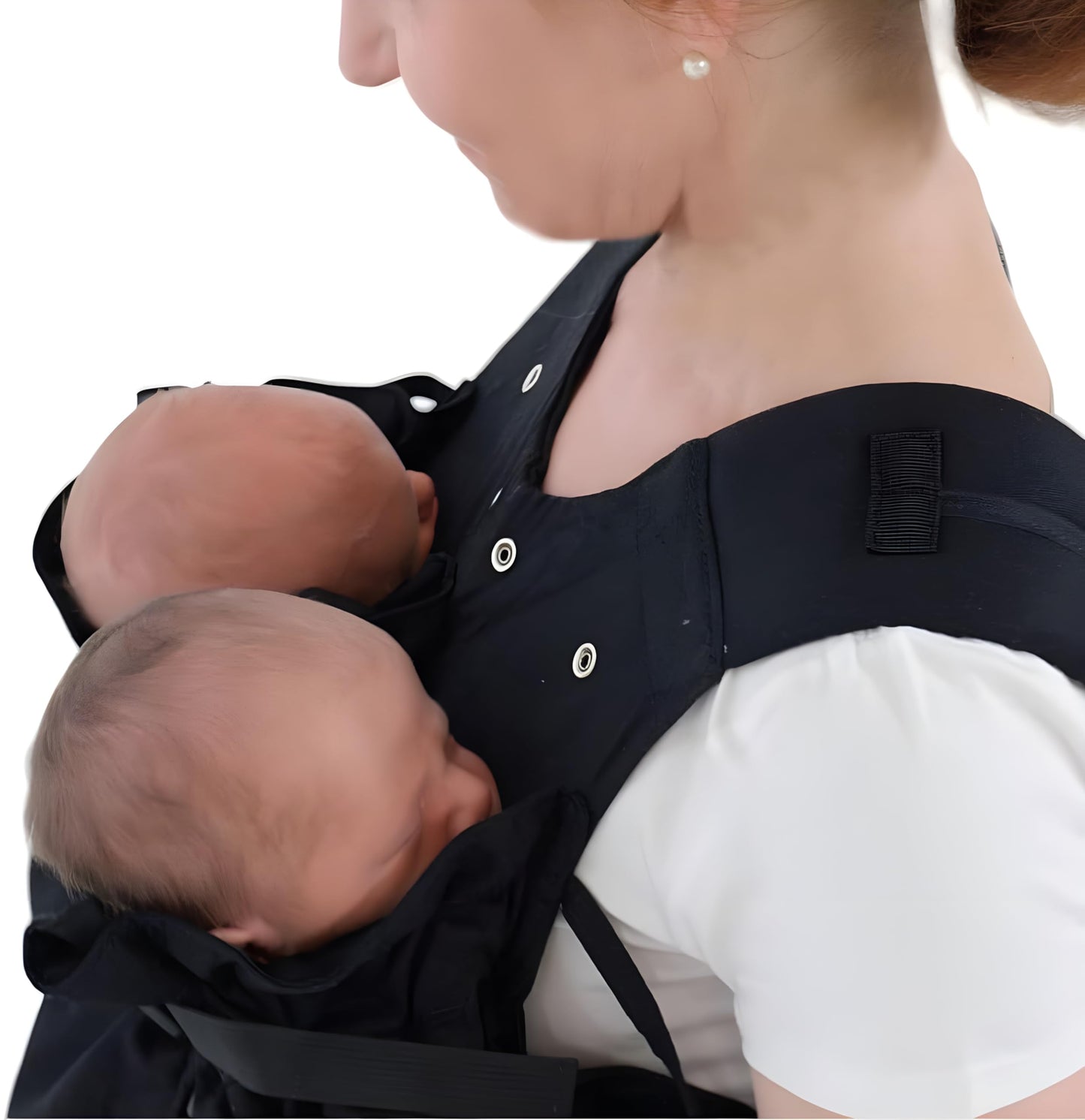 Weego TWIN - The original baby carrier for twins right after birth (from 1,800 grams) - easy to use, ergonomic, OEKO-TEX 100 - Model "Simply Black"