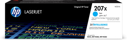 HP 207X (W2211X) Cyan Original High Yield Toner for HP Color LaserJet Pro M283/M282/M255.