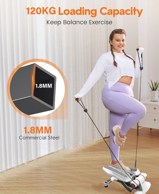 PROIRON Stepper for Home, Swing Stepper 120kg with Display for Leg and Butt Training, Mini Stepper Sport Stepper Twister Stepper Cardio - wear-free hydraulic cylinders - noiseless