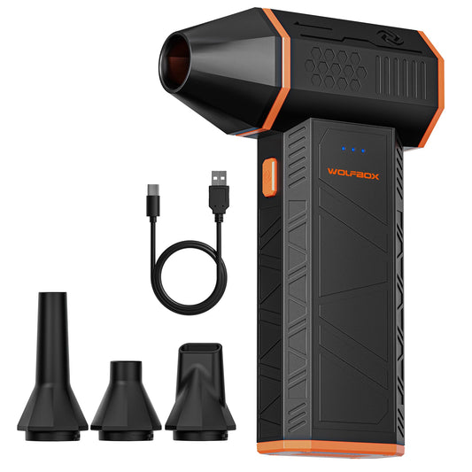 WOLFBOX MF50 Electric Air Duster - 110000RPM Super Power Cordless Air Duster, 3-Speed Adjustable Mini Blower with Battery, Dust Blower for Computer, Keyboard, Home, Outdoor, and Car.
