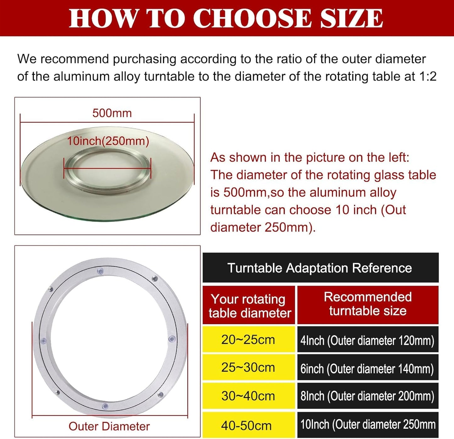 Aluminum alloy swivel base with turntable for kaleidoscope rotating base for display [10 inches] furniture gliders.
