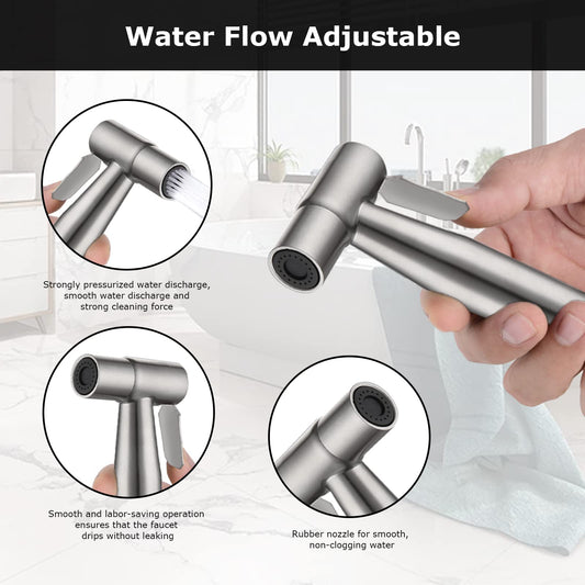 [DELETE] Bidet wall spray kit for toilet, hand sprayer WC attachment stainless steel for pet bath/personal hygiene/bathroom (silver)