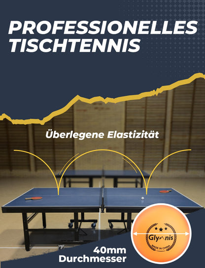 Glymnis table tennis racket, Portable table tennis set, Premium table tennis racket set, 3-star table tennis balls, Compact storage bag for beginners, families, professionals.