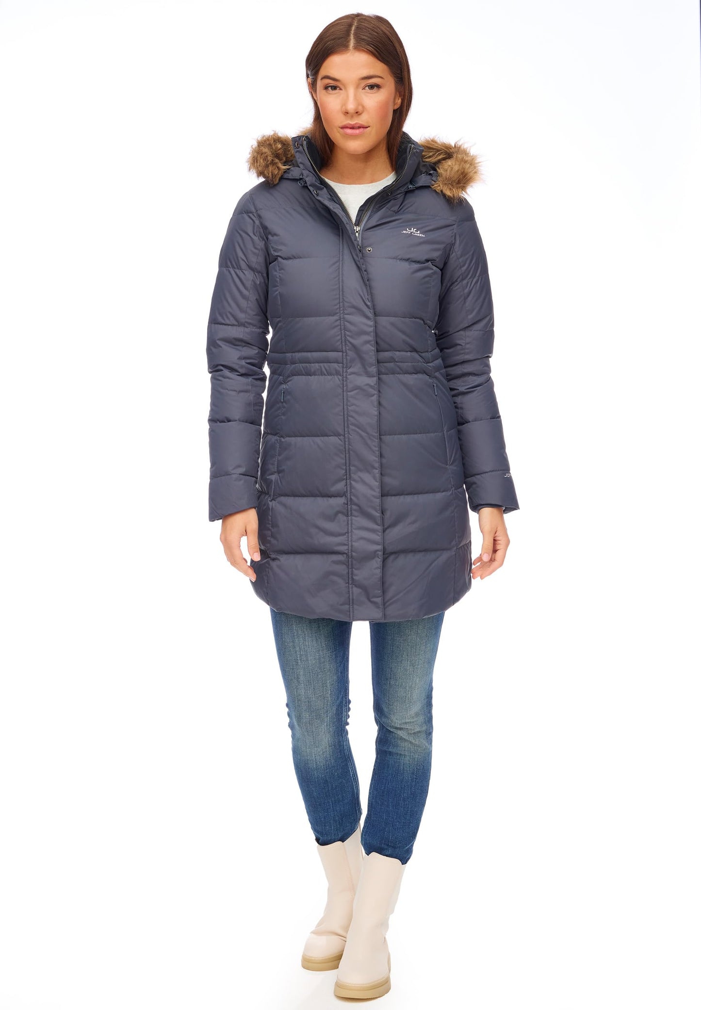 Jeff Green Women's Breathable Waterproof Down Outdoor Parka Fely, Color: Dark Grey, Size: 40