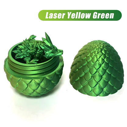 Yearsahrk 3D Printed Dragon Egg Mysterious Dragon Toy Realistic Movable Dragon Figures Surprise Easter Dragon Eggs Home Decor