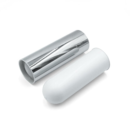 INDA - Bathroom accessories, My Love series, brush holder for wall or floor, replacement brush included, brass, chrome/white, 9 x 9 x 40 cm, SKU: AV014ACR