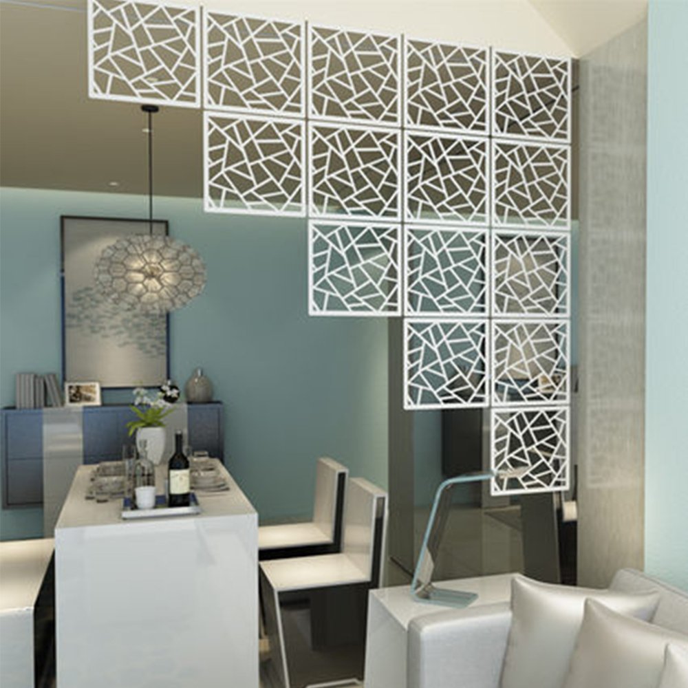 Y-Step Hanging Room Divider, Folding Screen, Hanging Panel for Home, Hotel, Office, Bar, Decor, 12 Pieces Pattern A