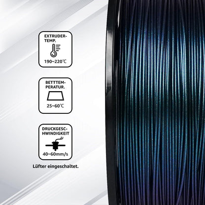 FLASHFORGE PLA 3D printer filament 1.75 mm - 1 kg Chameleon color changing (Burnt Titanium) - High precision & eco-friendly filament
