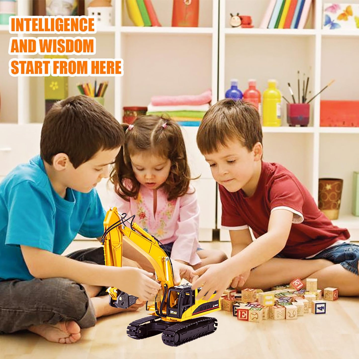 VGEBY1 Excavator Toy for Kids, Construction Vehicles Assembly Construction Model Car 1:50 Alloy Engineering Building Vehicle