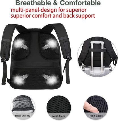 MATEIN Large Laptop Backpack Men 55L, 18 Inch Work Waterproof Backpack Laptop Bag Travel Backpack, School Backpack Teenage Boys Anti Theft Business Black