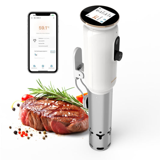 Sous Vide ISV-101W, INKBIRD WiFi Sous Vide Stick Precision Cooker, 1000W, temperature setting up to 90°C, immersion circulator 360° circulation with app preset menus, for the kitchen.