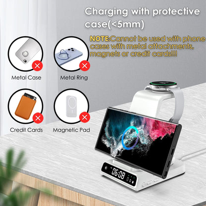 Inductive charging station for Samsung S24 Ultra, leQuiven 3 in 1 Wireless Charging Station for Z Fold 6/Z Flip 6/Galaxy 24/S23 Ultra/S22, Watch Charger for Samsung Galaxy Watch 7/Ultra/6/6 Classic/Buds 3