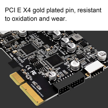 ASHATA PCI Express to USB 3.2 GEN 2 Front Type C Expansion Card, 10Gbps Speed USB C Ports PCIE USB 3.2 GEN 2 Expansion Card for Desktop Computer