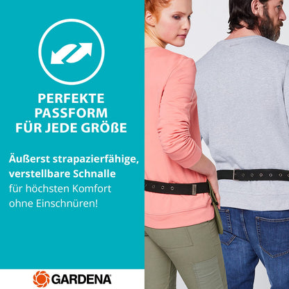 GARDENA Unisex garden belt for garden tools. Unisex tool belt for women & men. Garden bag made of recycled polyester. Adjustable size & water-resistant. For garden tools & phone.