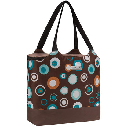 anndora shopping bag 22 liters plus cooler bag 18 liters - can be used separately - brown light blue