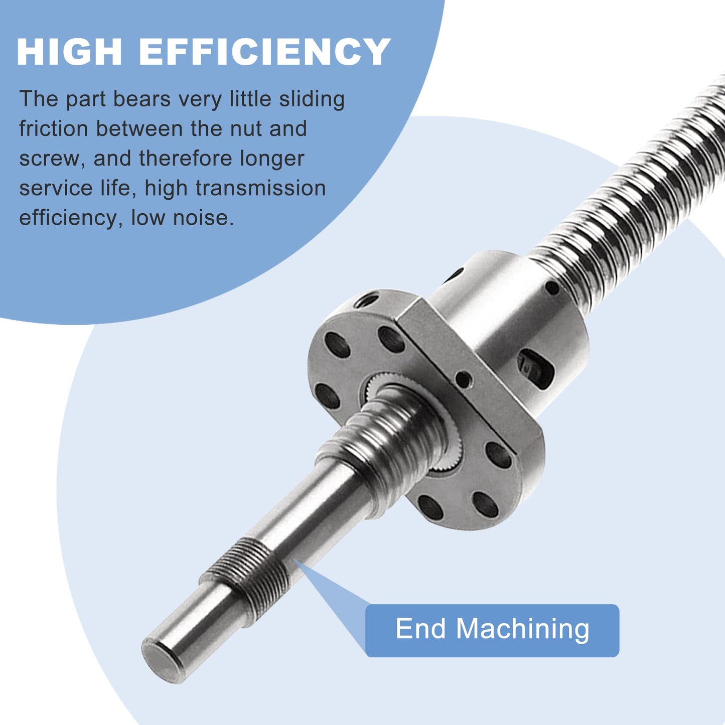 CNCMAN's ball screw SFU1605 1000mm stainless steel Rolled ball screw with BK12/BF12 end support, coupling, and DSG16H nut housing CNC parts for machinery and automated equipment.