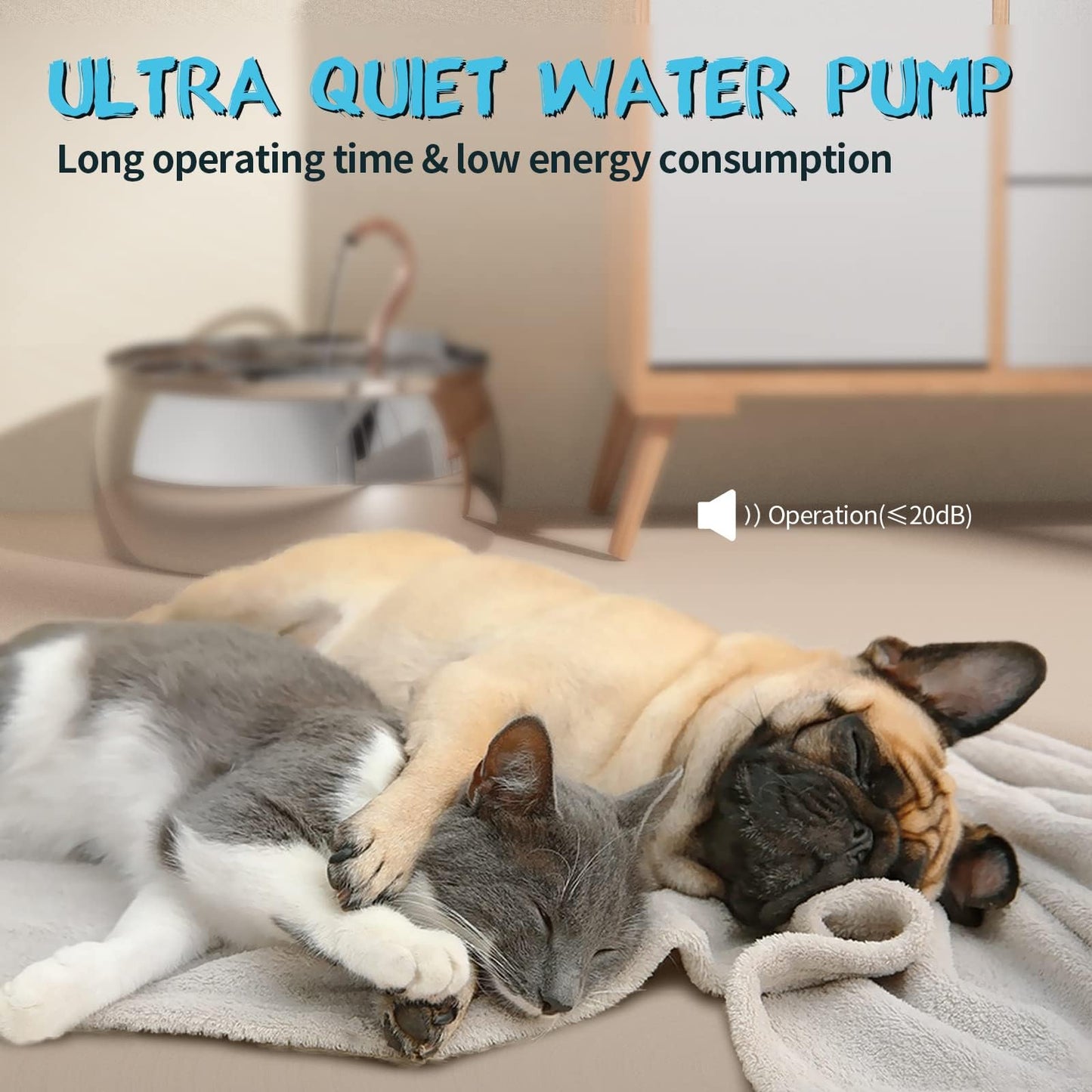 TOMXCUTE Cat Fountain 4L, stainless steel cat drinking fountain with swan-neck design, dishwasher safe, ultra-quiet cat water fountain with 3 charcoal filters, for families with multiple pets