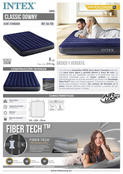 Intex air mattress, 64759, colorful, 203 x 152 x 25 cm