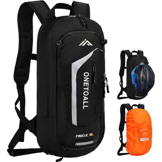 LOCAL LION 10L cycling backpack with rain cover and helmet protection, small backpack for men, ski backpack, MTB backpack, running backpack for women and men, camping, hiking, bike tour, city tour, motorcycle riding.