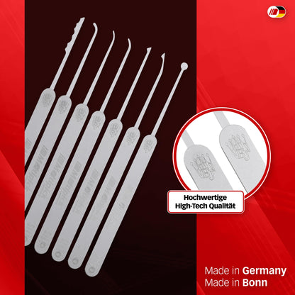 MULTIPICK ELITE 17 Lockpicking Set [17 pieces incl. leather case] Lockpick Tool, crack locks - Lock Picks incl. tension wrench - Lock picking - Professional Pick Set - Lockpicking Kit - Pick Set Kit