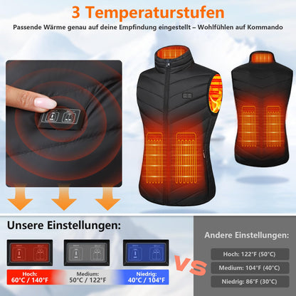 Mincoo Heated Vest for Women Electric USB Heated Vests with 5V 10000mAh Battery, Winter Warm Jacket Vest for Outdoor Activities Hiking Hunting (XXL)
