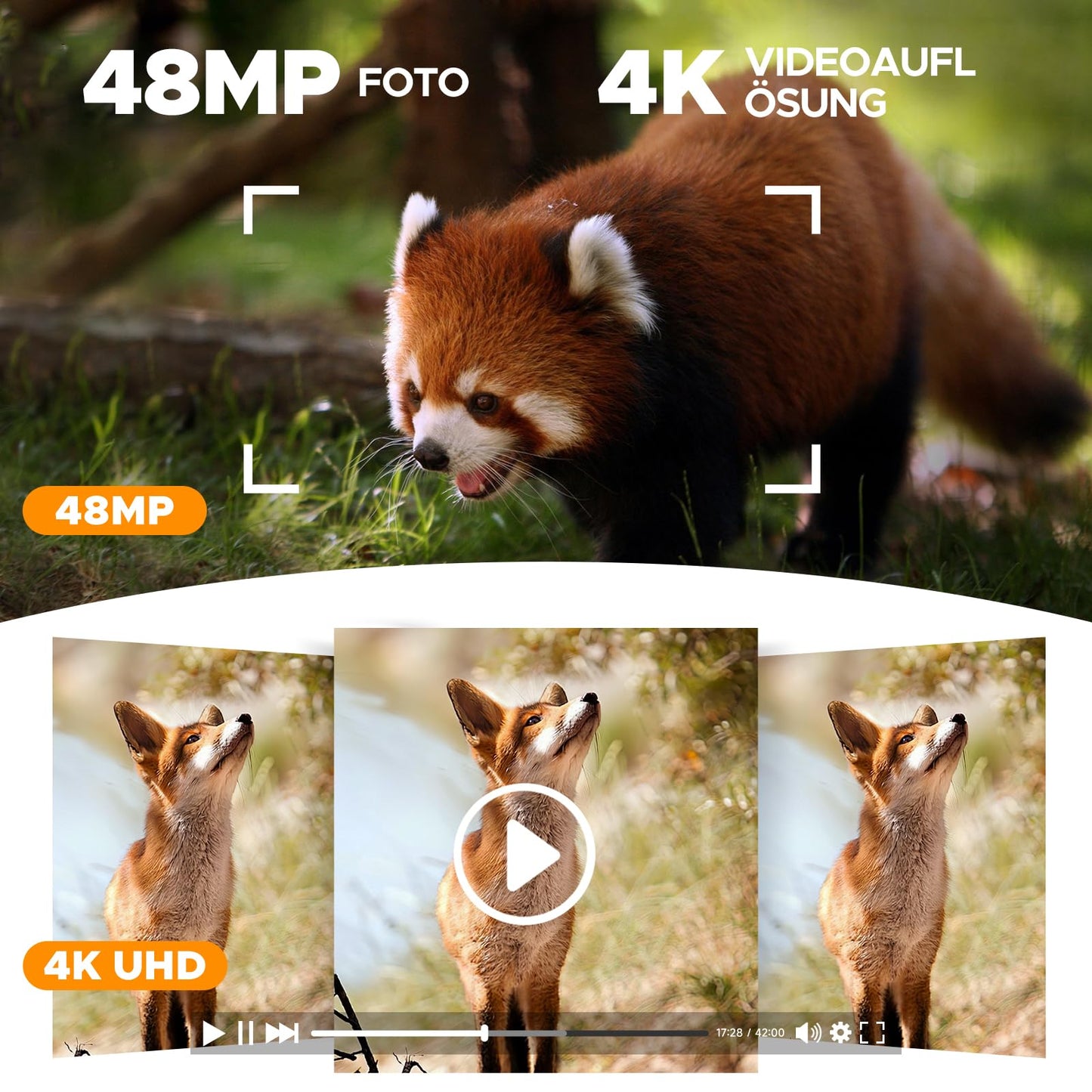 VOOPEAK Solar Trail Camera 4K 48 MP, Trail Camera with Motion Sensor Night Vision, Wildlife Camera Fast 0.1 Seconds Trigger, IP66 Waterproof for Wildlife Monitoring