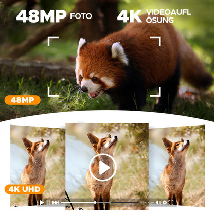 VOOPEAK Solar Trail Camera 4K 48 MP, Trail Camera with Motion Sensor Night Vision, Wildlife Camera Fast 0.1 Seconds Trigger, IP66 Waterproof for Wildlife Monitoring