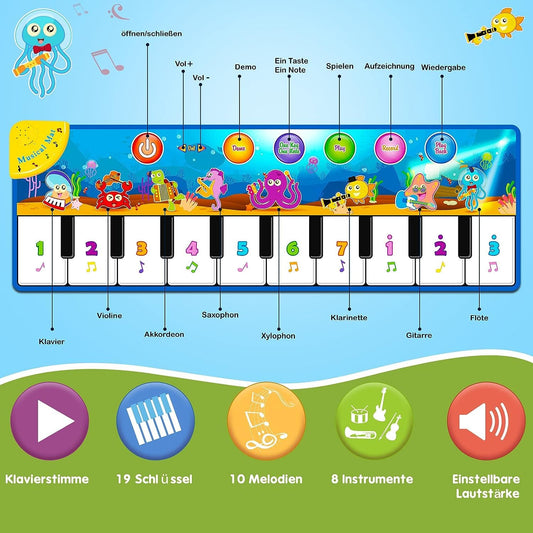 Weokeey Baby Toy for 1 Year Old Piano Mat Educational Toy Dance Mat Gift Music Mat Montessori Children's Toy for 1 2 3 4 Year Old Boys Girls