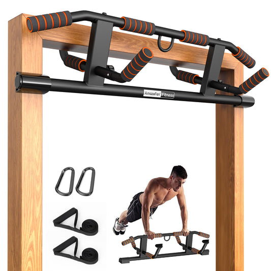 AmazeFan Doorway Pull Up Bar, 2024 Upgrade with various grip options, With Additional Suspension Trainer, Universally applicable for most doors.