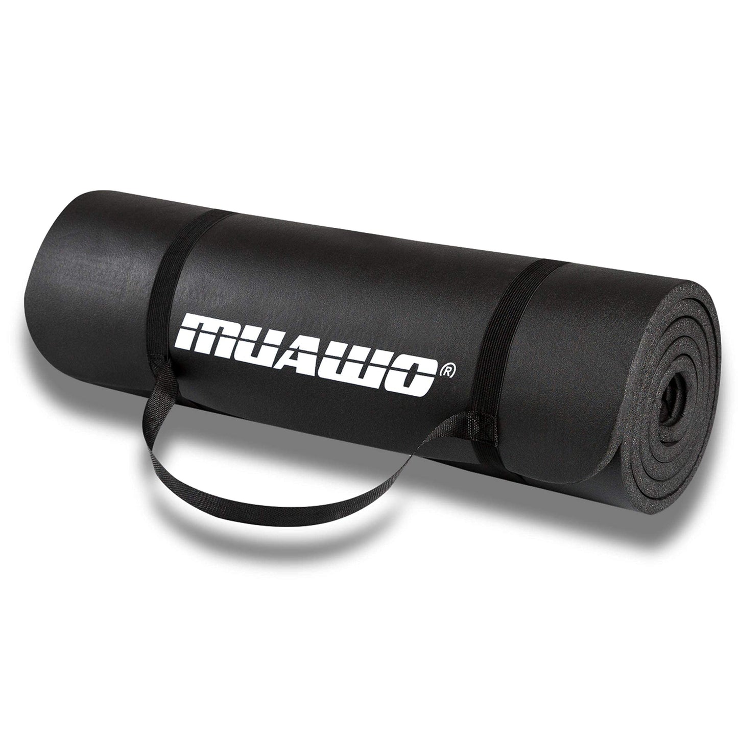 Muawo Premium Sports Mat and Fitness Mat, perfect as a yoga mat, gymnastics mat, workout mat | non-slip | extra thick & extra long | 190 cm length x 60 cm width x 1.5 cm thickness (Black)