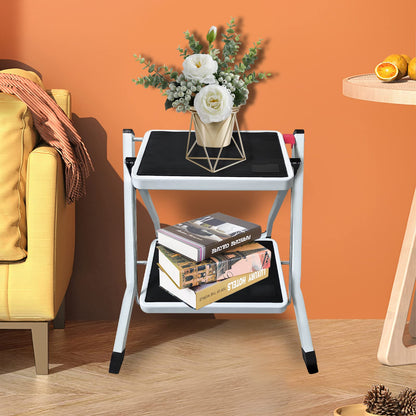 2 Steps Folding Step Stool, Lightweight Stepladder Mini Ladder Folding Step Stool Household Ladder Easy Storage Step Ladder for Home Kitchen Office DIY, 150 kg max load.