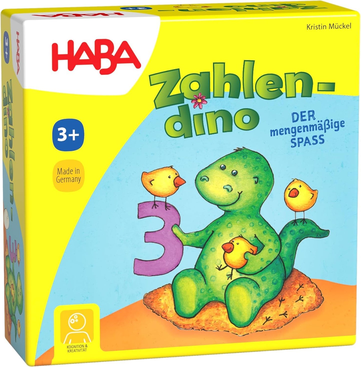 HABA 304508 Touchy Feely, sensory game for children aged 3 and up, wooden pieces playfully develop fine motor skills & 4928 - Number Dino, dinosaur-themed numbers and memory game for 1-4 children aged 3-8.