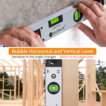 Neoteck Digital Angle Finder 400mm with LCD Spirit Level 0-225° Digital Inclinometer Angle Measuring Tool for vertical horizontal Dual-Level.