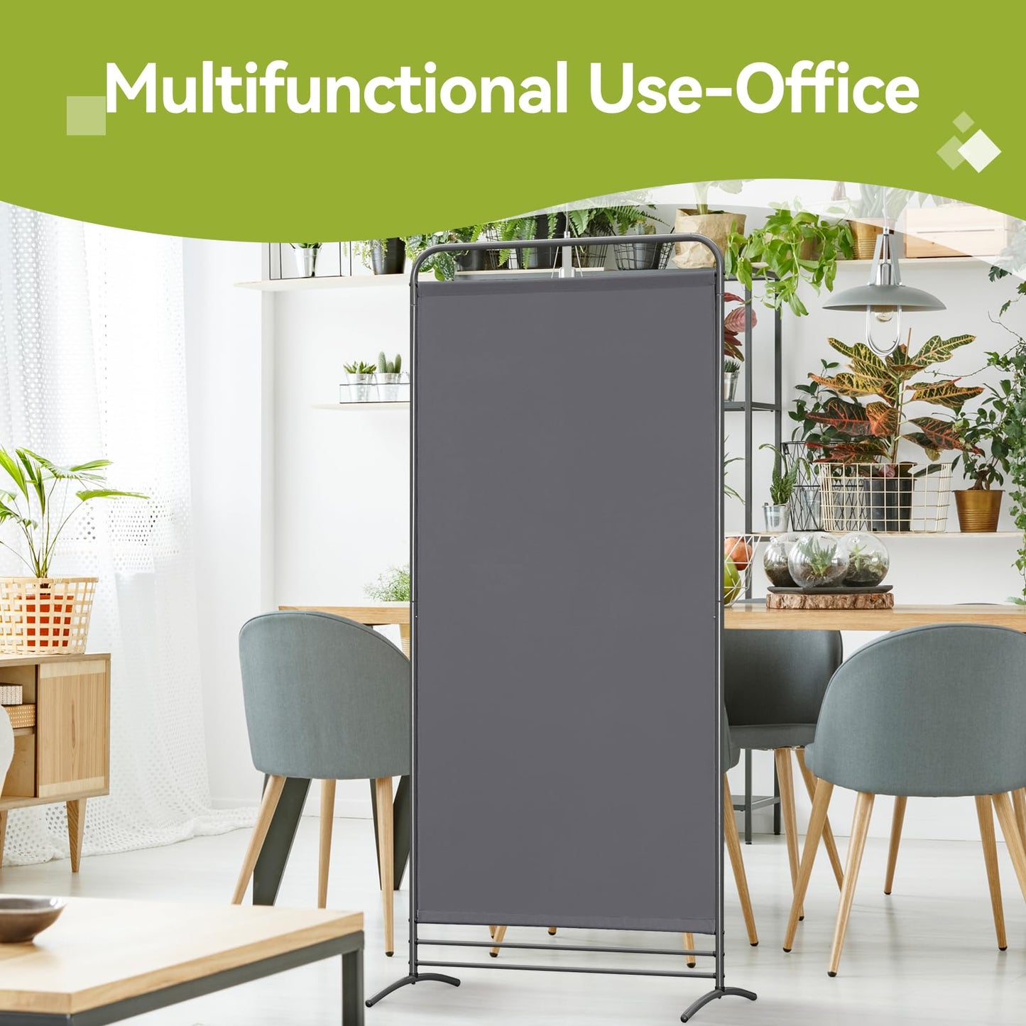 Angel Living Room Divider 1 Foldable Room Divider Freestanding Privacy Screen Standing Partition Privacy for Offices, Balcony, Bedroom, Outdoor Garden, 81cm x 180cm Gray