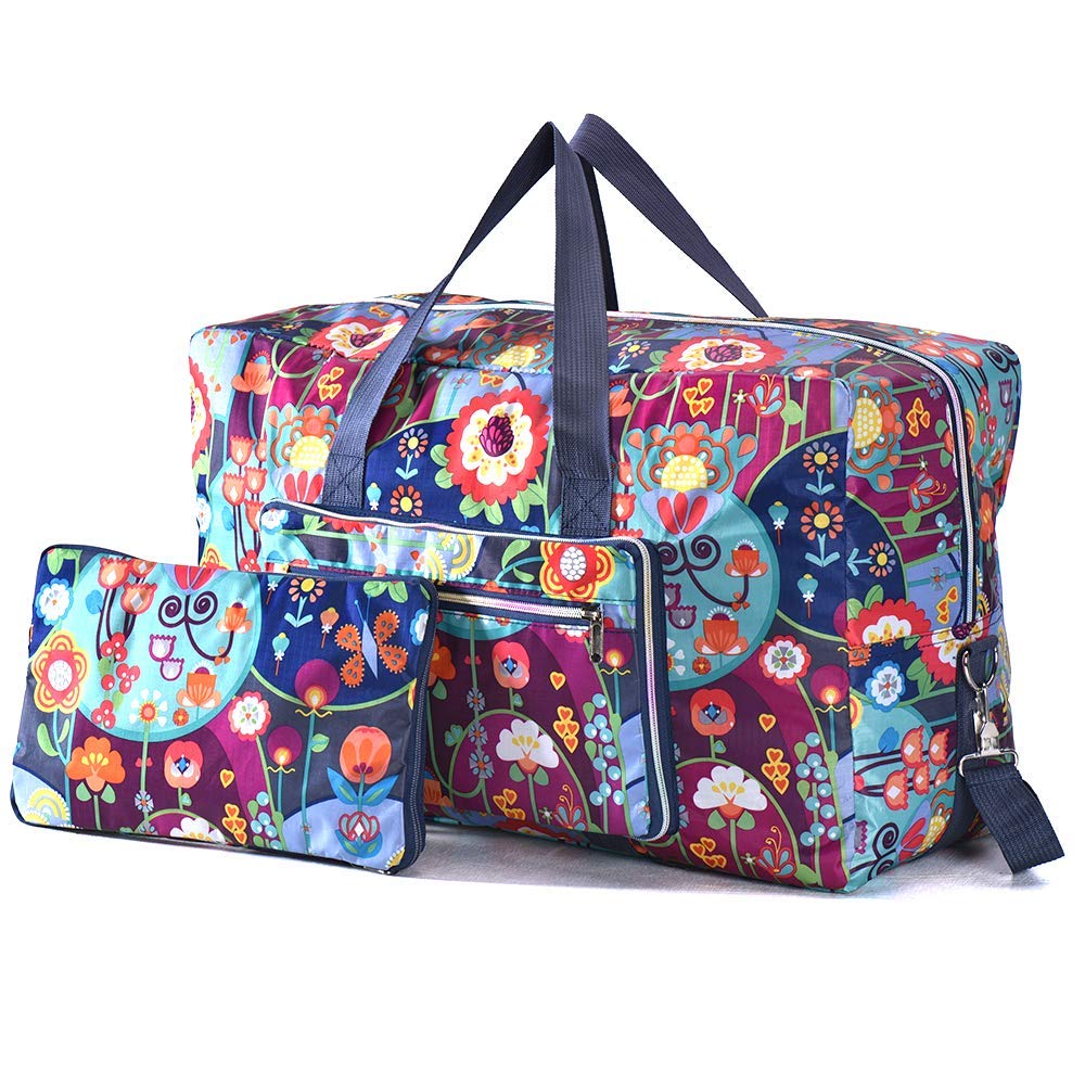 Arxus Large Foldable Travel Bag Carry the weekend bag over luggage with shoulder strap.