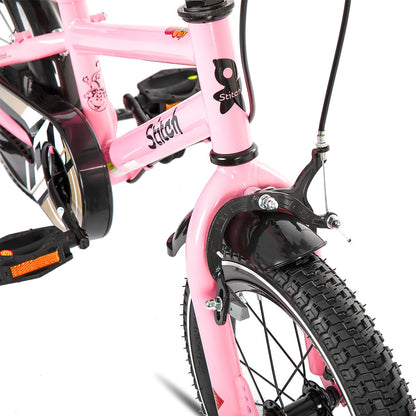 The STITCH 16-inch children's bike for 5-7 year old boys, 16-inch bike for boys with training wheels, Pink.