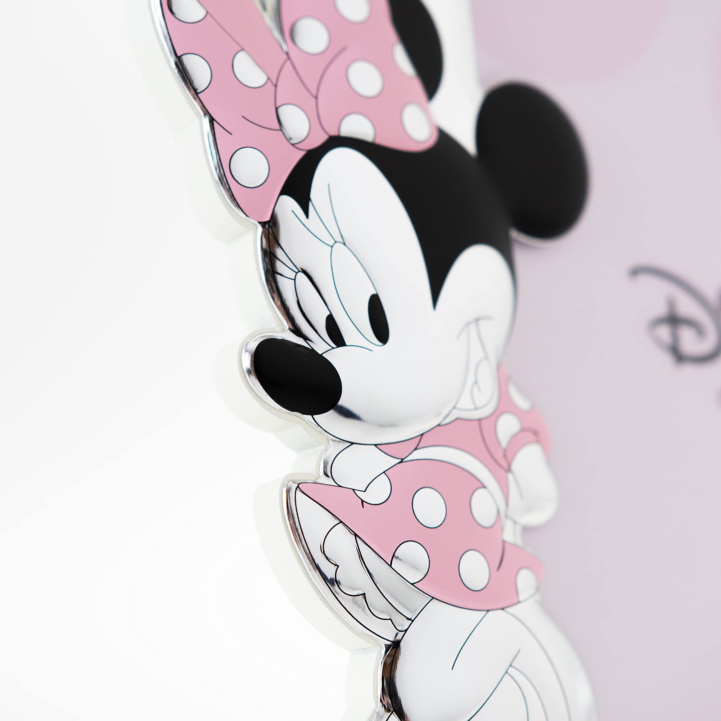 Disney Baby - Picture frame - for tables or bedside tables in the nursery - with colorful details - Minnie Mouse design - silver.